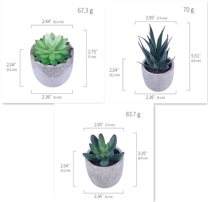 Artificial Set of 3 Potted Plants