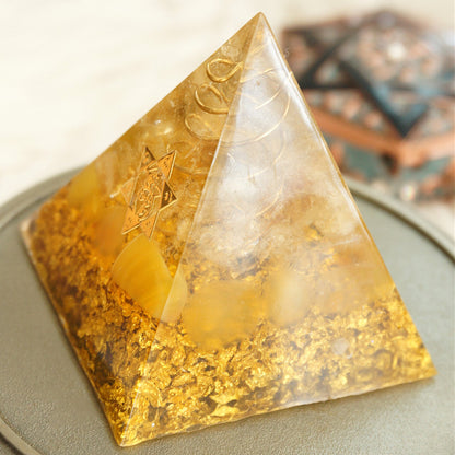 Gold Orgonite Pyramid