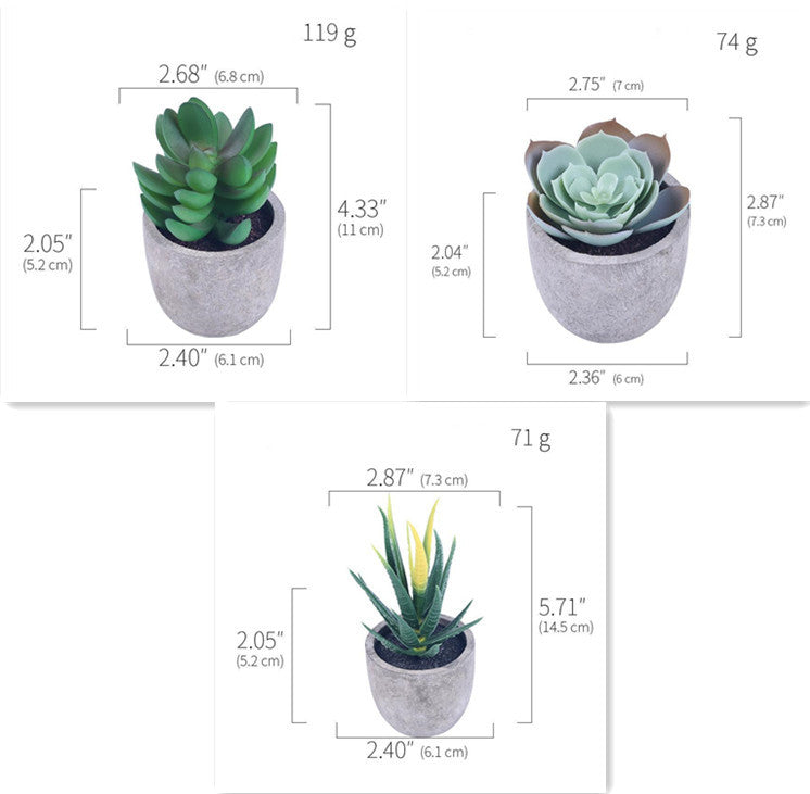 Artificial Set of 3 Potted Plants