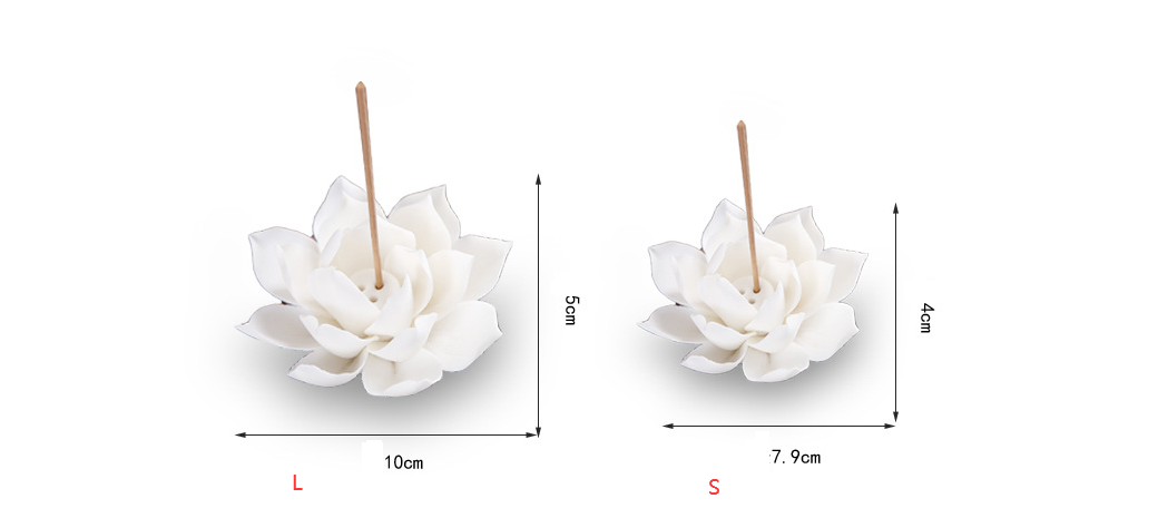 White Porcelain Lotus Incense Holder