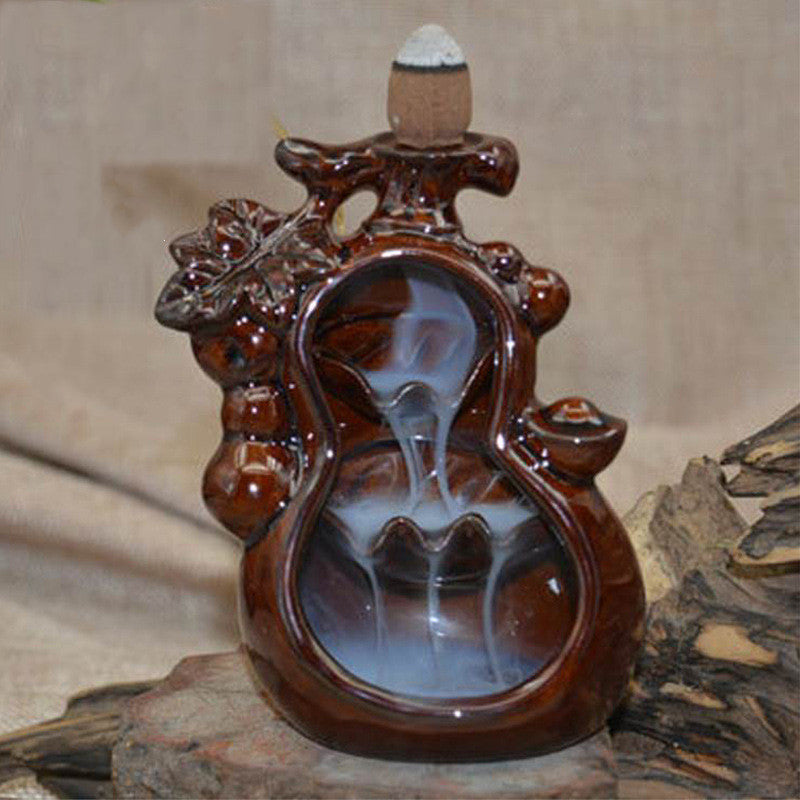 Ceramic Gourd Backflow Incense Burner