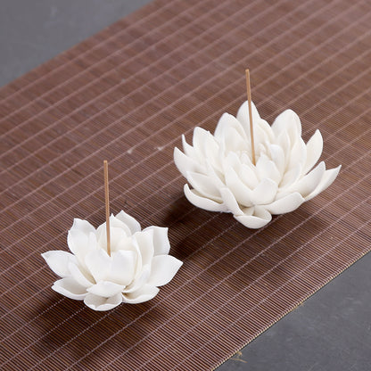 White Porcelain Lotus Incense Holder