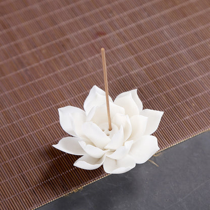 White Porcelain Lotus Incense Holder